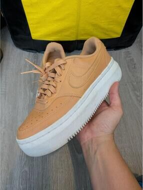 Nike Shoes Womens Size 7.5 Beige Court Vision Alta Platform Sneaker Casual